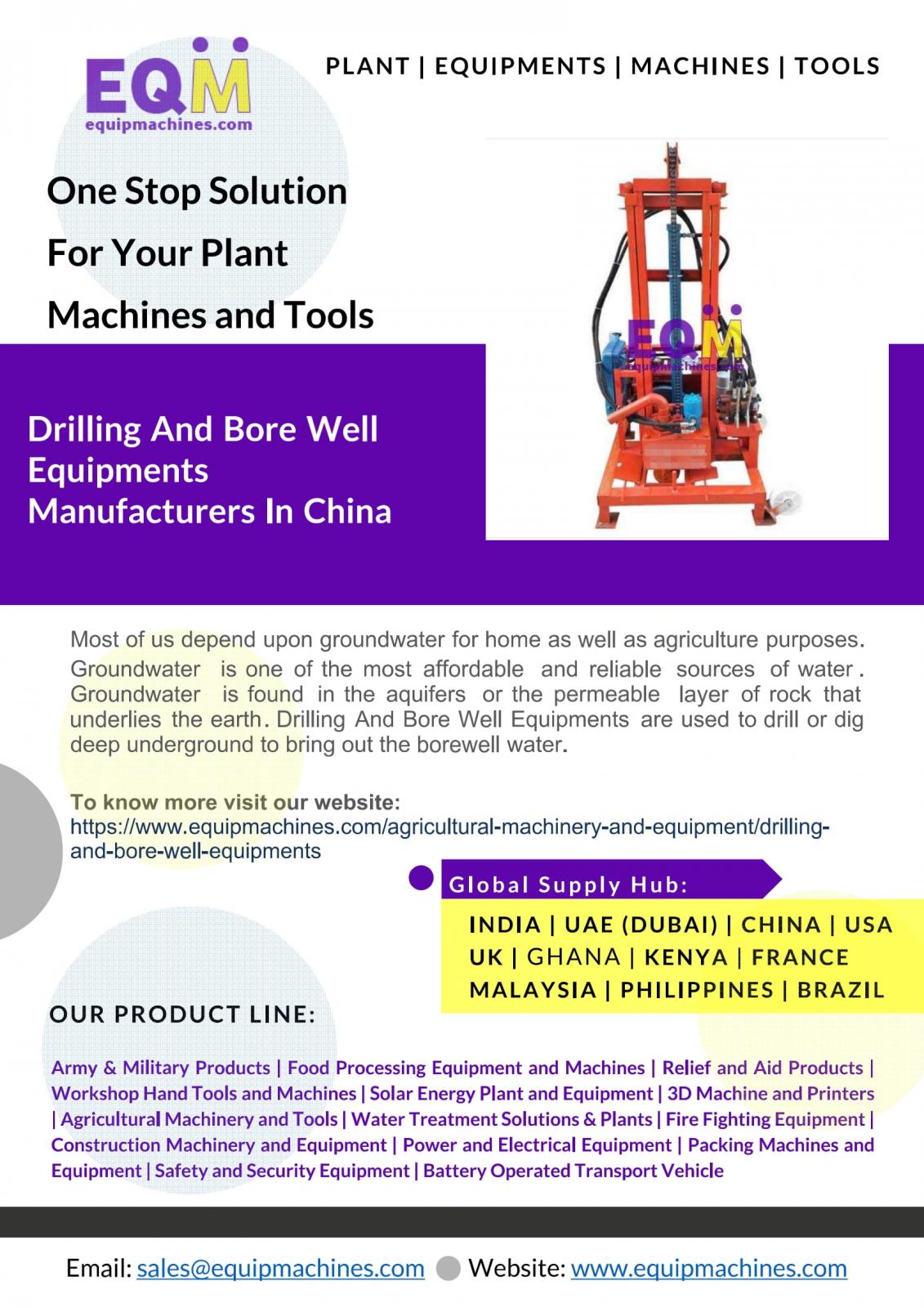 Drilling And Bore Well Equipments Manufacturers in China