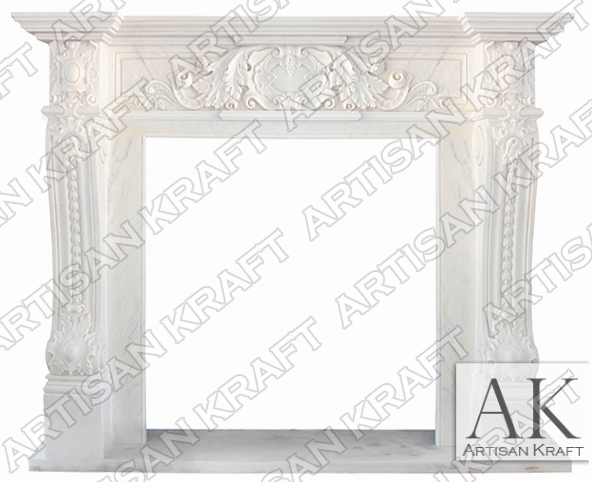 Verona French Marble Fireplace Mantel Surround at Artisan Kraft