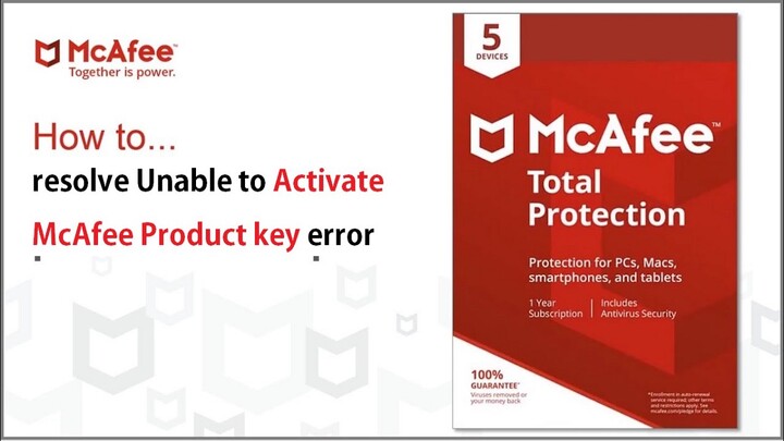 How to resolve Unable to Activate McAfee Product key error?