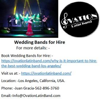 Ovation offers professional Latin Wedding Bands for Hire.
